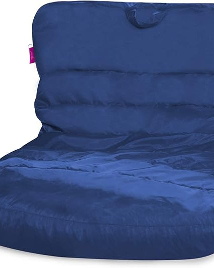 Posh Creations Structured Comfy Seat for Bedrooms and Dorm Rooms, Large Bean Bag Chair, Laguna Lounger, Navy - LeafyLoom