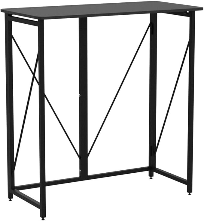 39.37" Folding Standing Desk, Small Laptop Stand Up Desk for Sitting or Standing, No Assembly Needed Folding Desk, Portable Standing Desk, Tall Foldable Desk for Home, Office, Small Spaces (Black) - LeafyLoom
