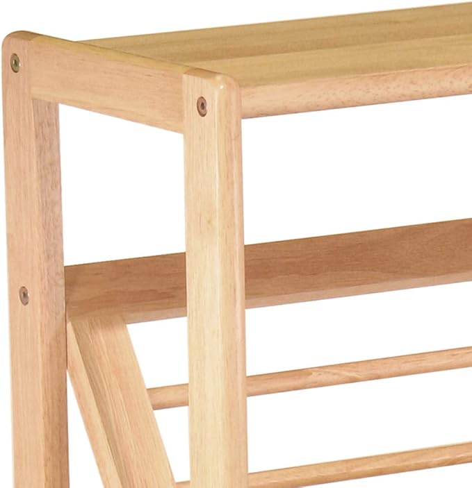 Winsome Mission Beech Wood 4-Tier Bookshelf With Slanted Shelf, Natural (82430) - LeafyLoom