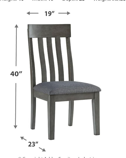 Signature Design by Ashley Hallanden Modern Slat Back 18.63" Dining Room Chair, Set of 2, Gray - LeafyLoom