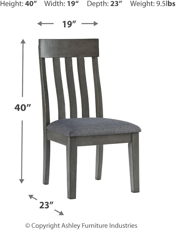 Signature Design by Ashley Hallanden Modern Slat Back 18.63" Dining Room Chair, Set of 2, Gray - LeafyLoom