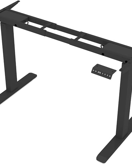 Standing Desk Frame with Dual Motor- Adjustable Desk Legs Height of 27.6" to 46.1", Electric Desk Base for Desktop 43" to 70", Sit Stand Desk Leg with Memory Controller(Black Frame only) - LeafyLoom