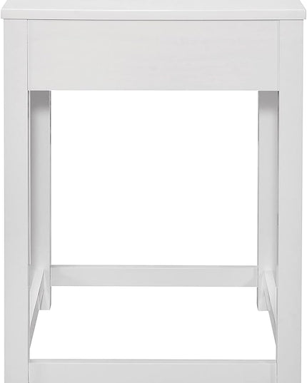 Lexicon Ozias Square Home Office Corner Unit Table, 22" x 22", White - LeafyLoom