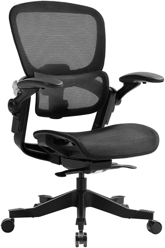 HINOMI H1 Classic V3 Ergonomic Office Chair with Lumbar Support - Comfy Computer Chair with Mesh, Home Office Desk Chair with Adjustable Arms, Comfortable Office Chair Back Support (without Headrest) - LeafyLoom