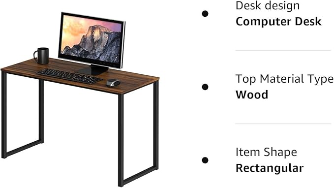 SHW Home Office 32-Inch Computer Desk, Walnut - LeafyLoom