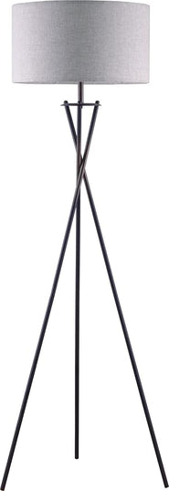 NicBex Floor Lamp,Modern Home Decor Crossed Tripod Floor Lamp with Beige Fabric Drum Shade,Standing Lamp Tall Lamp,Floor Lamps for Living Room,Bedroom and Office,Reading Light,Easy Assembly,Bronze - LeafyLoom