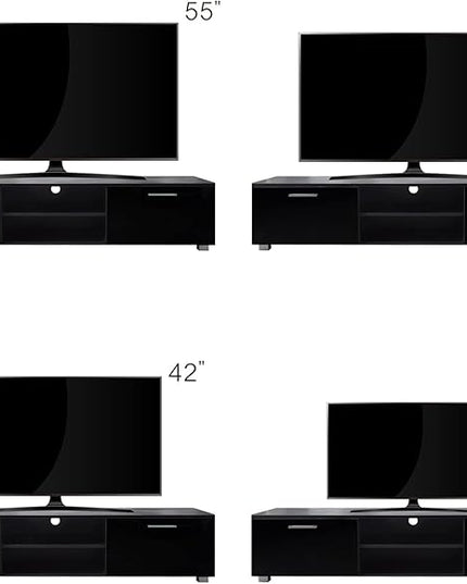 NicBex TV Stand for 70 Inch TV Modern TV Media Console Table with 2 Storage Cabinet and Open Shelves,Entertainment Center with Storage for Living Room,Bedroom,63 Inch,Black - LeafyLoom