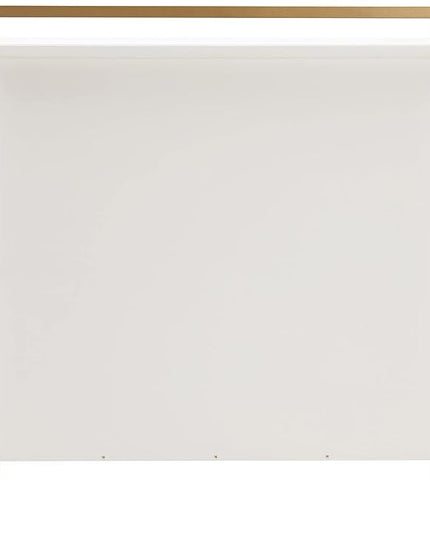 Leick Home 9200-WTGL Claudette Mixed Metal and Wood Foyer Hall Cabinet, White/gold - LeafyLoom