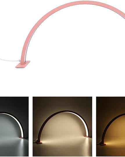 Half Moon Nail Desk Lamp, 3000K‑6000K LED Dimmable Half Moon Light with Touch Switch, Lighting for Beauty, 28 Inch Half Moon Desktop Lamp for Skincare Lashes Eyebrows Tattoo (US Plug) - LeafyLoom
