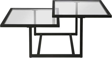 Henn&Hart 43" Wide Square Coffee Table in Blackened Bronze, Modern coffee tables for living room, studio apartment essentials - LeafyLoom