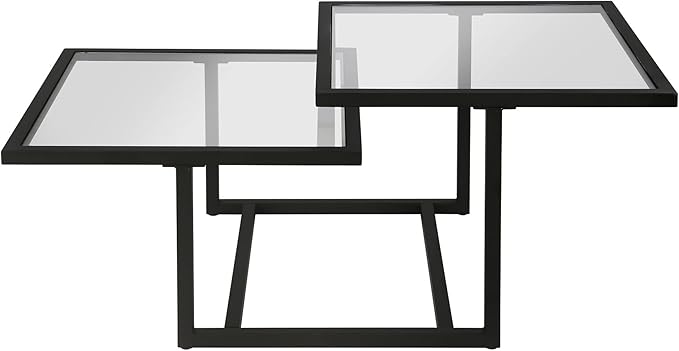 Henn&Hart 43" Wide Square Coffee Table in Blackened Bronze, Modern coffee tables for living room, studio apartment essentials - LeafyLoom