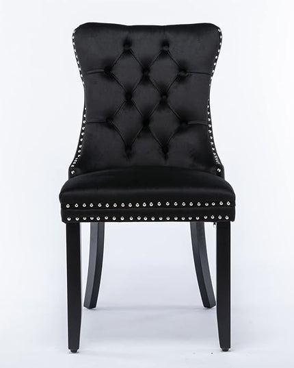 NicBex Haerin-SD-00099-LWJ Dining Chairs, 25.5"x19.7"x37.4", Deep Black - LeafyLoom