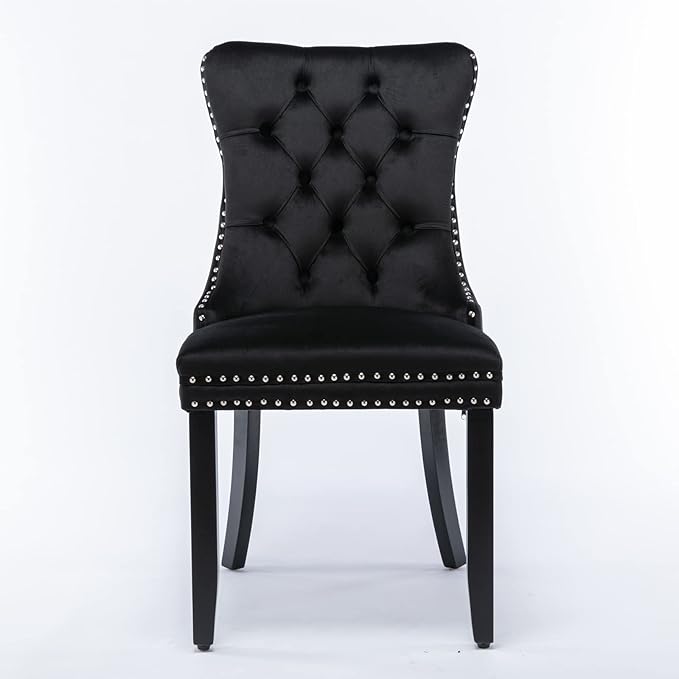 NicBex Haerin-SD-00099-LWJ Dining Chairs, 25.5"x19.7"x37.4", Deep Black - LeafyLoom