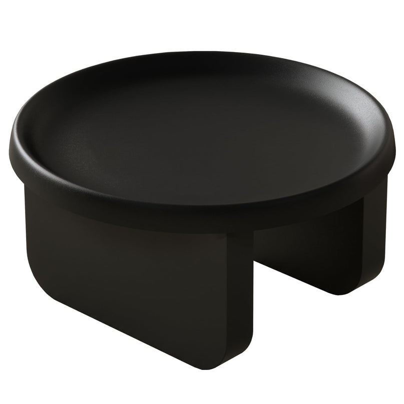 Round Coffee Table,Modern Coffee Table,Unique Circle Coffee Tables,Metal Center Table for Living Room (Black, 29.5 x 16.5) LeafyLoom