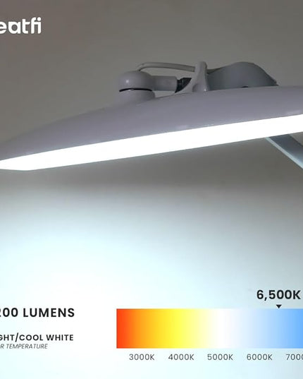 Neatfi XL 2,200 Lumens LED Task Lamp, 24W Super Bright Desk Lamp, 117 Pcs SMD LED, 4 Level Brightness, Dimmable, Task LED Light for Home, Office, Workbench (Non-CCT, White) - LeafyLoom