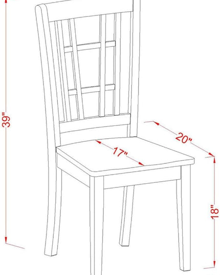 East West Furniture DLNI3-BMK-W 3 Piece Room Furniture Set Contains a Round Kitchen Table with Dropleaf and 2 Dining Chairs, 42x42 Inch - LeafyLoom