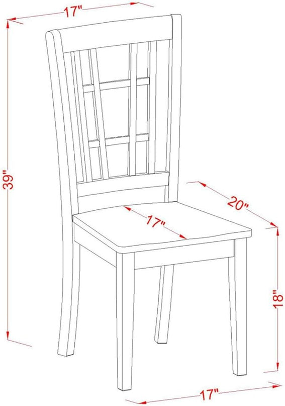 East West Furniture DLNI3-BMK-W 3 Piece Room Furniture Set Contains a Round Kitchen Table with Dropleaf and 2 Dining Chairs, 42x42 Inch - LeafyLoom