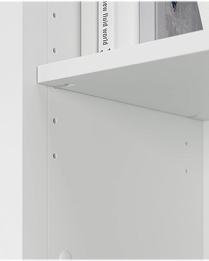 Bush Furniture BSH24463038 Salinas 5-Shelf 63-Inch H Bookcase, Pure White - LeafyLoom