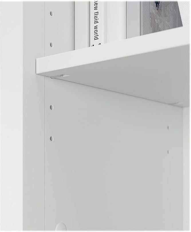 Bush Furniture BSH24463038 Salinas 5-Shelf 63-Inch H Bookcase, Pure White - LeafyLoom