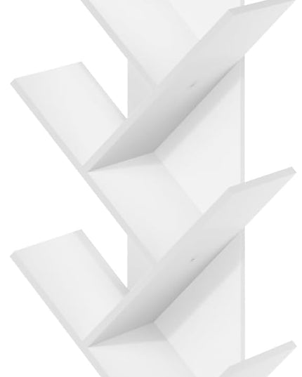 Furinno Tree Bookshelf 9-Tier Floor Standing Tree Bookcase, White - LeafyLoom