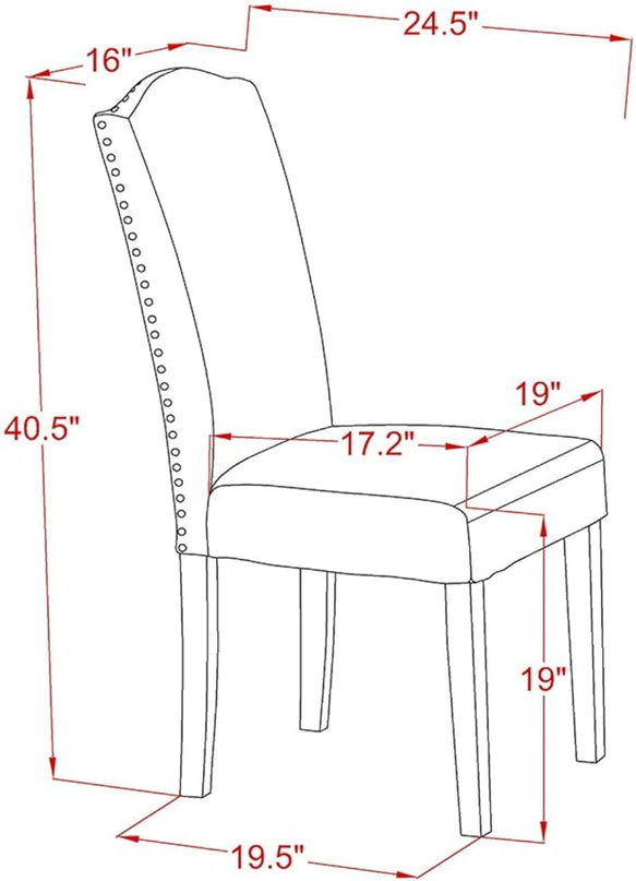 East West Furniture Antique 5 Piece Dinette Set Includes a Round Dining Table with Pedestal and 4 Autumn Green Faux Leather Upholstered Parson Chairs, 36x36 Inch, ANEN5-OAK-51 - LeafyLoom