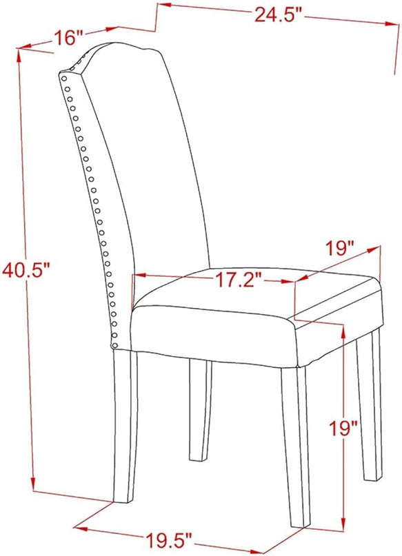 East West Furniture Dublin 5 Piece Room Furniture Set includes a Round Dining Table with Dropleaf and 4 Dark Coffee Linen Fabric Upholstered Chairs, 42x42 Inch, DLEN5-MAH-18 - LeafyLoom