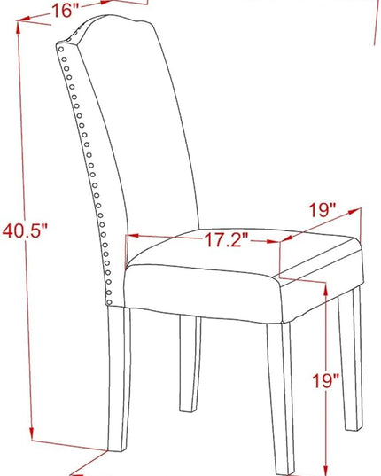 East West Furniture Dublin 3 Piece Room Furniture Set Contains a Round Dining Table with Dropleaf and 2 Dark Coffee Linen Fabric Parsons Chairs, 42x42 Inch, DLEN3-MAH-18 - LeafyLoom