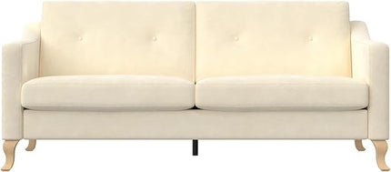 Mr. Kate Tess Sofa with Soft Pocket Coil Cushions, Small Space Living Room Furniture, White Linen - LeafyLoom