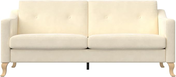 Mr. Kate Tess Sofa with Soft Pocket Coil Cushions, Small Space Living Room Furniture, White Linen - LeafyLoom