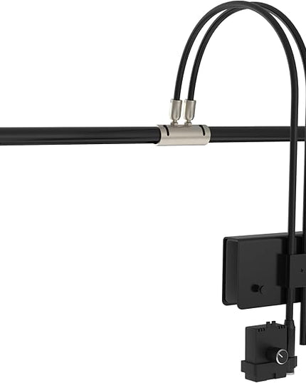 Cocoweb 22" LED Grand Piano Light in Black with Satin Nickel Accents with Dimmer Clip - LeafyLoom
