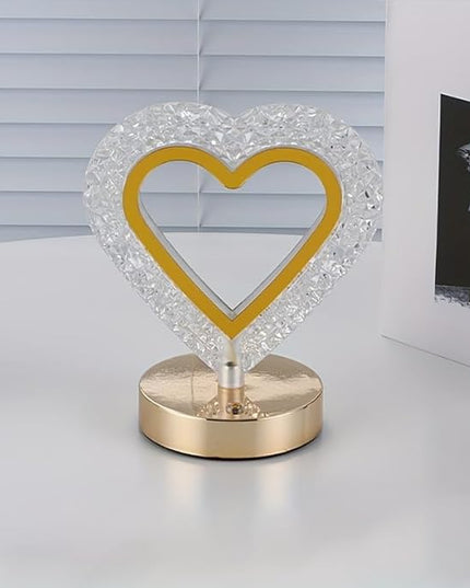 Cordless Moon Crystal Table Lamp,3-Color Touch Control, Rechargeable Battery - Ideal Bedside Lamp for Bedroom Nightstand (Gold-01) - LeafyLoom