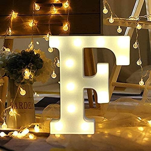 LED Marquee Letter Lights Sign F 26 Alphabet Light Up Letters Sign for Night Light Wedding Birthday Party Battery Powered Christma - LeafyLoom