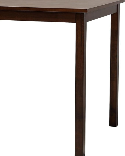 Baxton Studio Andrew Dining Table, 47.75" W x 30" D X 29.5" H, Dark Brown - LeafyLoom