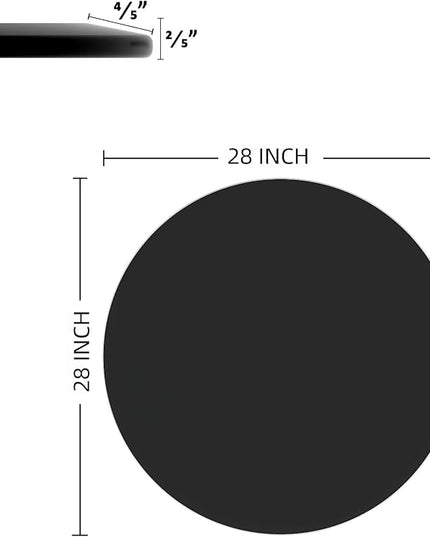 28 Inch Round Tempered Glass Table Top, Black - LeafyLoom
