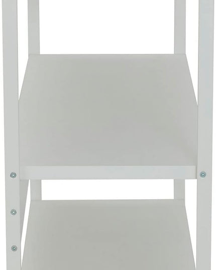 Household Essentials Jamestown Wide 3 Shelf Open Storage Bookshelf Scandinavian White and White Metal - LeafyLoom