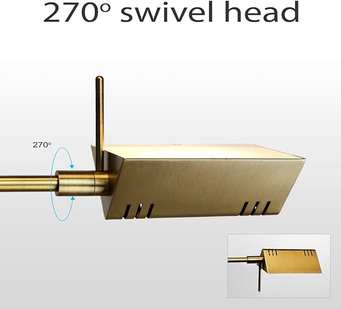 O'Bright LED Pharmacy Table Lamp, Full Range Dimming, 12W LED, 360 Degree Swing Arms, Desk, Reading, Craft, Work Lamp, ETL Tested, Antique Brass (Gold) - LeafyLoom
