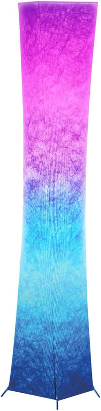 LEONC Design Soft Light Floor Lamp, 52 Inch LEONC Twist Tower Morden Slim RGB Color Changing LED Tyvek Fabric Shade Dimmable Remote Control & 2 Smart LED Bulbs for Livingroom - LeafyLoom