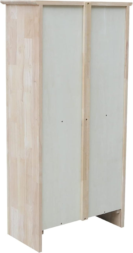 IC International Concepts Shaker Bookcase, 48-Inch Height, Durable Solid Wood Construction, 5 Adjustable Shelves, Home Office Furniture - Unfinished - LeafyLoom