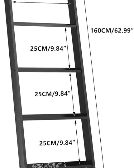 IBUYKE 5-Tier Blanket Ladder Shelf,Ladder Rack for Storage and Decor,Wooden Blanket Holder with Hooks,Easy Assembly for Bedroom,Rustic Brown TTR006B - LeafyLoom