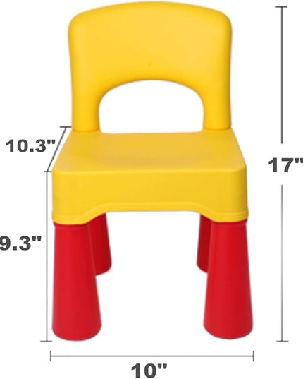 burgkidz Plastic Toddler Chair, Durable and Lightweight, 9.3" Height Seat, Indoor or Outdoor Use for Boys Girls for 18+ Months (Yellow) - LeafyLoom