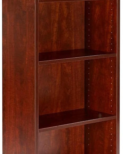 Sunon 4 Shelf Wood Bookcase Freestanding Display Shelf Adjustable Layers Bookshelf for Home Office Library Small Narrow Space (Cherry, 4-Layers) - LeafyLoom
