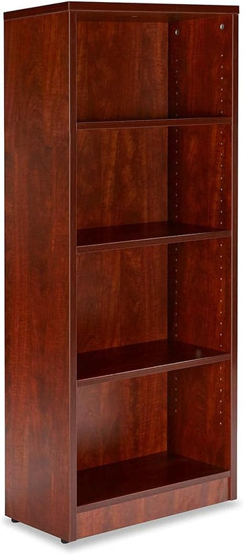 Sunon 4 Shelf Wood Bookcase Freestanding Display Shelf Adjustable Layers Bookshelf for Home Office Library Small Narrow Space (Cherry, 4-Layers) - LeafyLoom