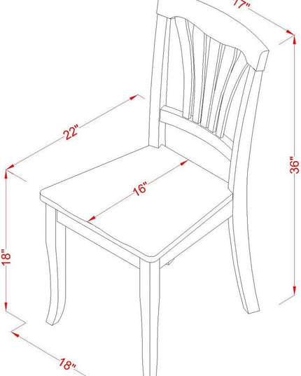 East West Furniture OXAV5-LWH-W Oxford 5 Piece Dinette Set for 4 Includes a Square Room Table and 4 Dining Chairs, 36x36 Inch - LeafyLoom