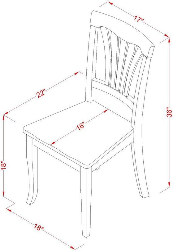 East West Furniture OXAV5-LWH-W Oxford 5 Piece Dinette Set for 4 Includes a Square Room Table and 4 Dining Chairs, 36x36 Inch - LeafyLoom