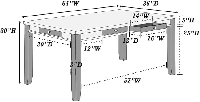 NicBex 64Inch Rectangular Dining Table,Modern Kitchen Table with Walnut Acacia Veneer Tabletop and Pull Out Drawers for 6 to 8,Large Dining Room Table for Kitchen,Dining Living Room,White+Walnut - LeafyLoom