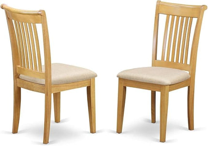 East West Furniture NOPO3-OAK-C 3 Piece Dining Table Set Contains a Rectangle Dining Room Table with Butterfly Leaf and 2 Linen Fabric Upholstered Chairs, 32x54 Inch, Oak - LeafyLoom