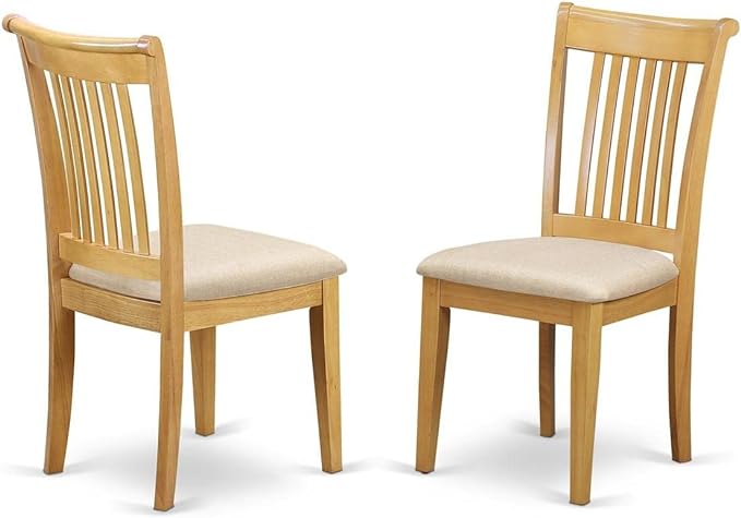 East West Furniture NDPO3-OAK-C Norden 3 Piece Modern Set Contains a Rectangle Wooden Table with Dropleaf and 2 Linen Fabric Kitchen Dining Chairs, 30x48 Inch, Oak - LeafyLoom