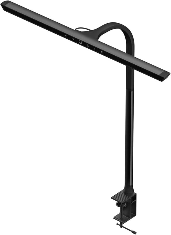 LED Architect Desk Lamp with Clamp and Clip On Desk Lamp 5-level Color Temperature and 5-level Dimmable Modern Desk Lamp 12W Black(Including Desktop Use) - LeafyLoom