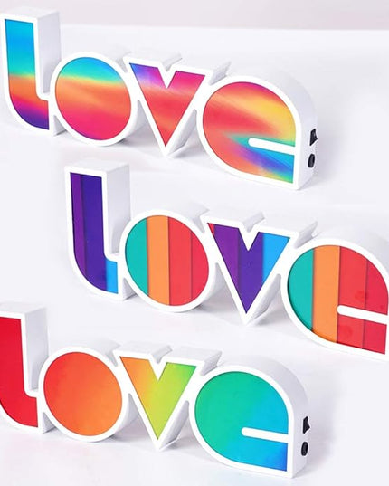 GUOCHENG LED Love Sign Lights - Love Marquee Signs Lamp Battery&USB Power Love Letters Decoration for Home Children Kids Bedroom Nursery,Valentine's Day Gifts(Colorful) - LeafyLoom