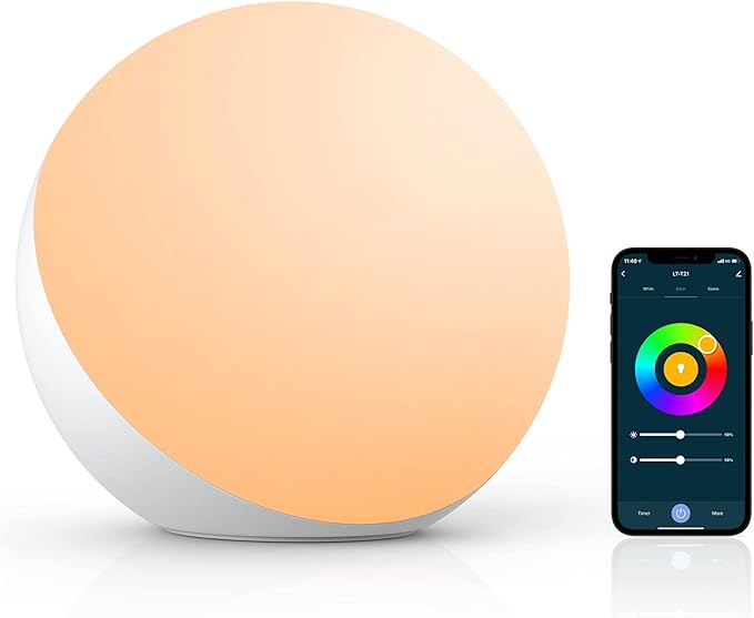 Hifree Smart Table Lamp, Dimmable Desk Lamp with App/Voice Control, LED RGB Color Changing Touch Lamp, Night Light for Bedroom Compatible with Alexa HifreeDirect